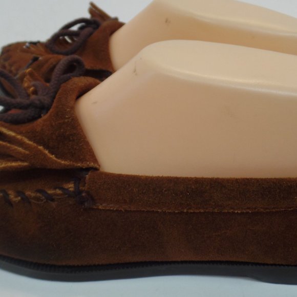 Minnetonka Women's Leather Moccasin Sz 8 W Beading - Picture 5 of 14
